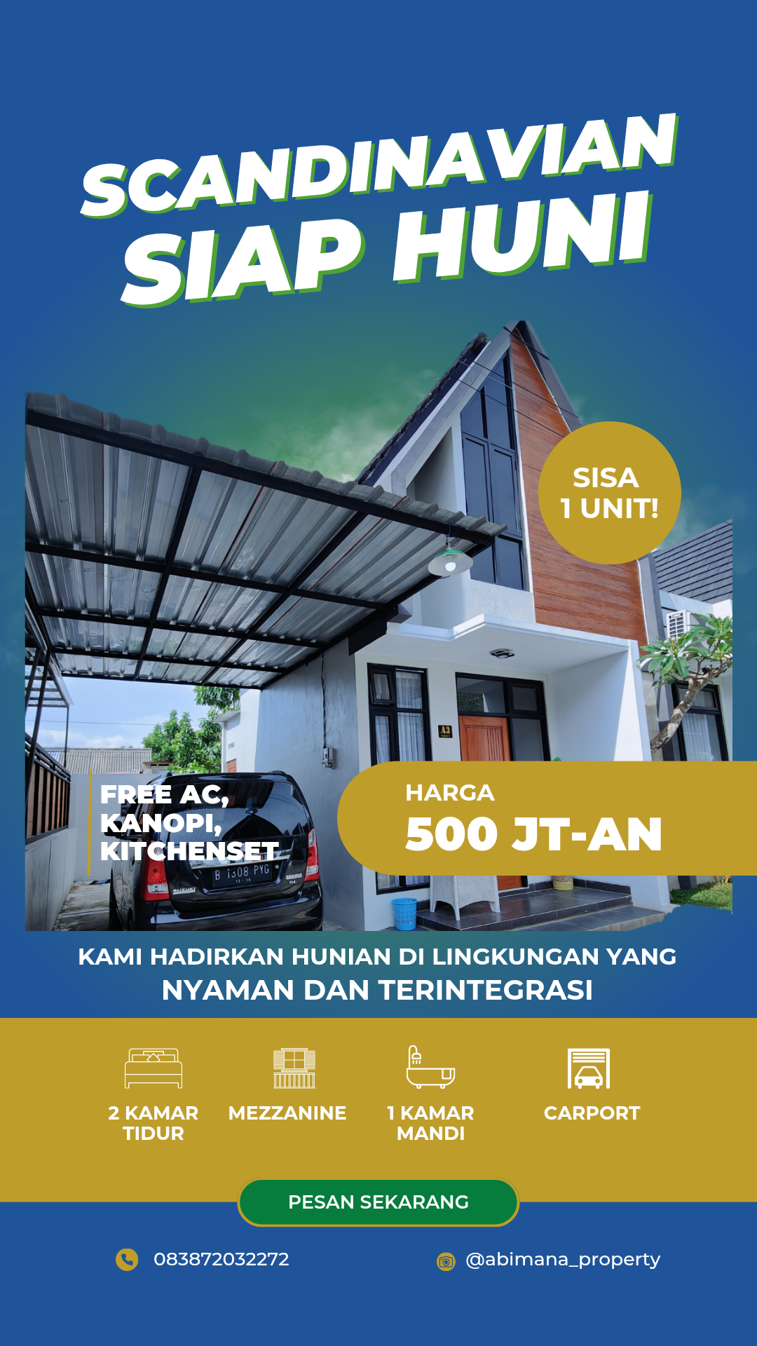 Hunian Scandinavian Area Perkampusan mulai 400jtan