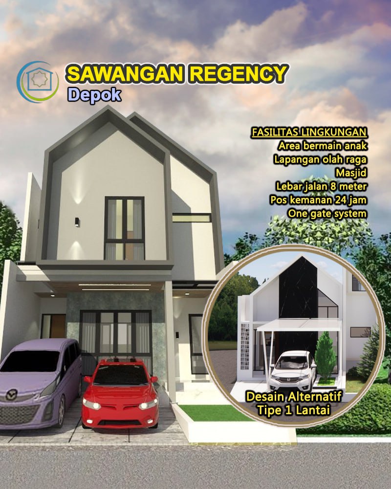 Rumah desain Scandinavian di Perumahan Sawangan Depok