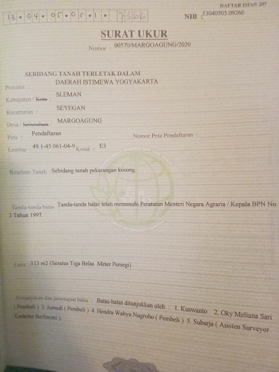 Tanah pekarangan Hook cocok untuk bangun rumah di Margoagung