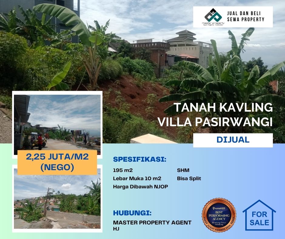 Tanah kavling termurah dibawah NJOP di Villa Pasirwangi