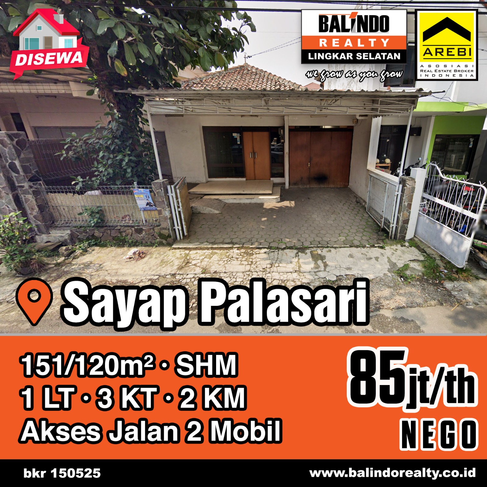 Disewakan Rumah Strategis akses mudah di Sayap Palasari