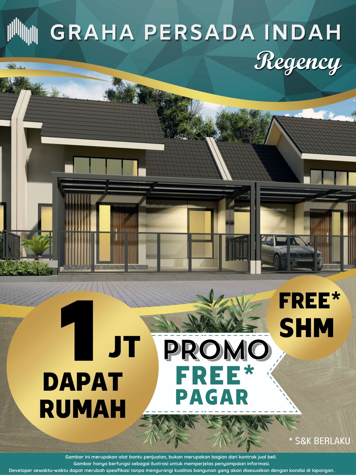 Rumah Free DP&All Biaya UTJ 1jt Driyorejo Citraland Surabaya