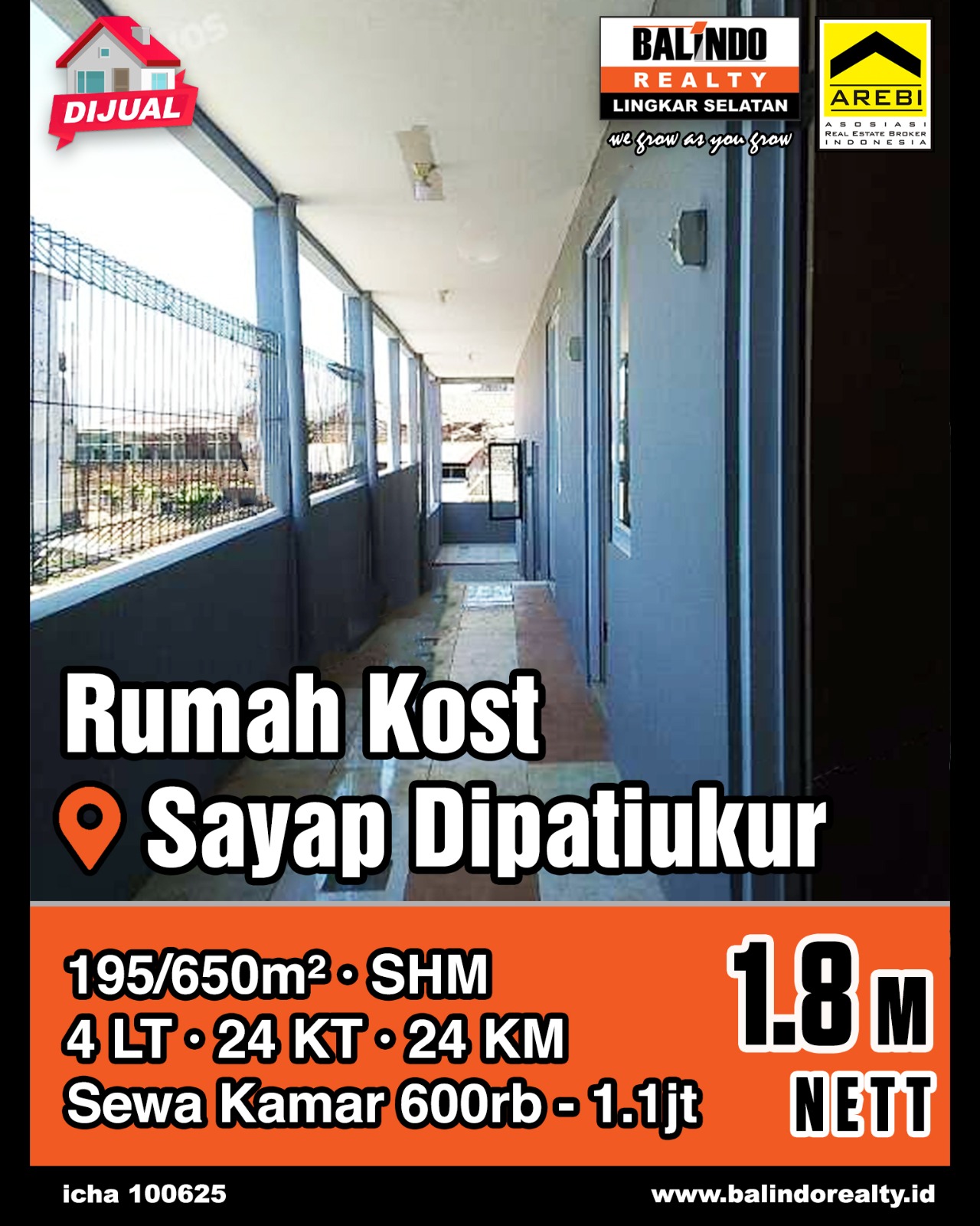 Dijual Rumah Kost Strategis di Sayap Dipatiukur