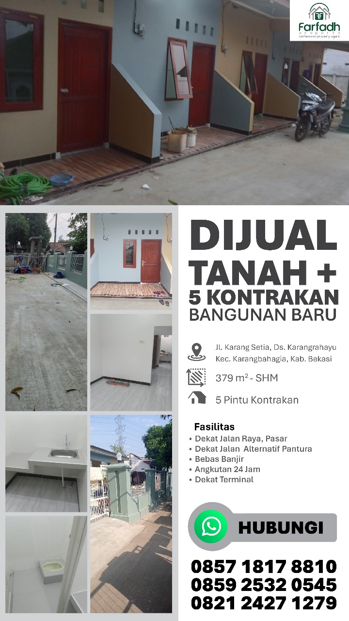 DiJual Cepat  Rumah Siap Huni  5 kontrakan Baru KAB.BEKASI