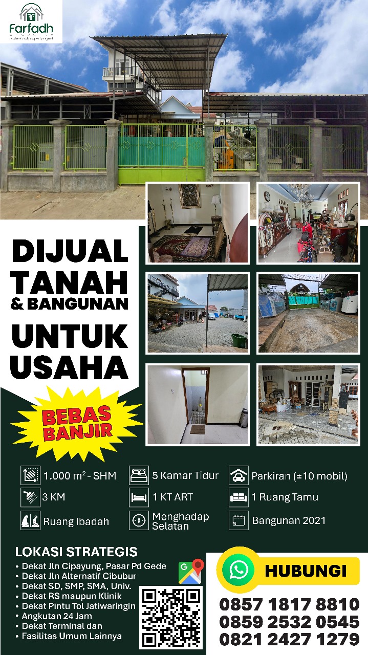 DIJUAL CEPAT SIAP HUNI RUMAH TEMPAT USAHA SHM JAKARTA TIMUR