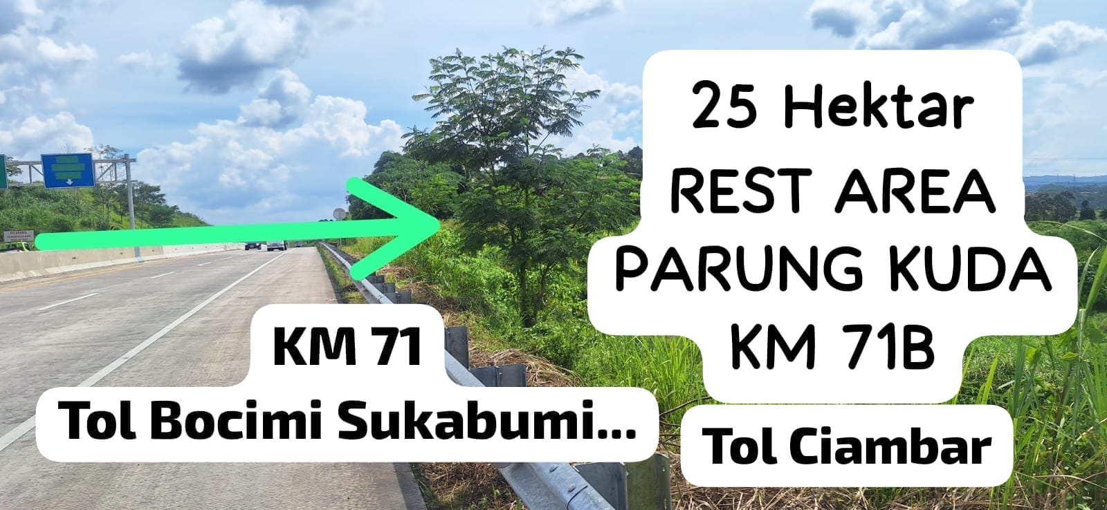 Dijual Cepat Tanah Murah 25 Hektar Pinggir Tol Ciambar Sukabumi