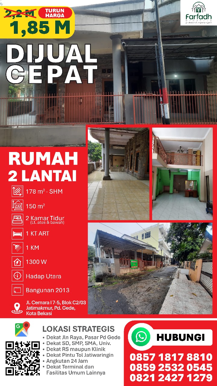 DIJUAL CEPAT  RUMAH BERTINGKAT SIAP HUNI SHM STRATE JATIWARINGIN