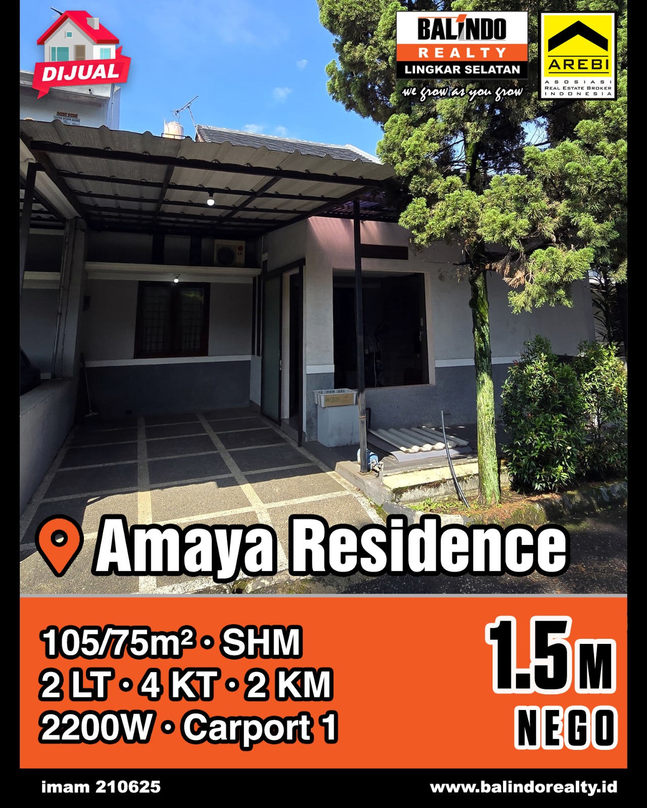 Dijual Rumah Strategis Tengah Kota di Amaya Residence