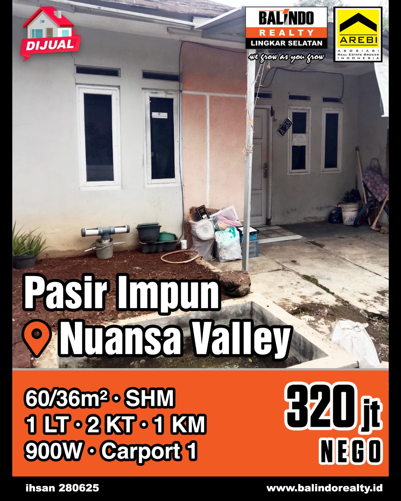 Dijual Rumah 1 Lantai di Komplek Nuansa Valley