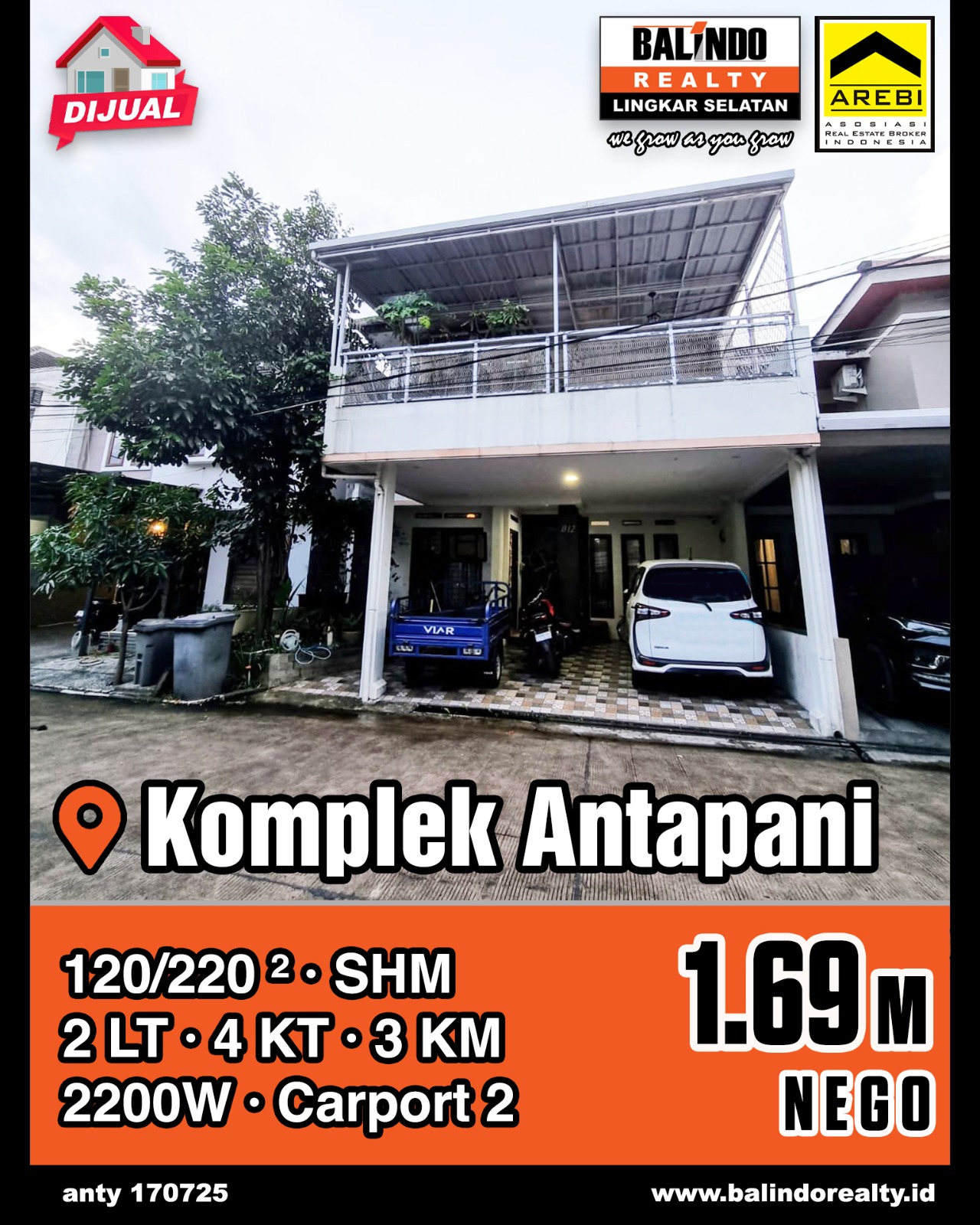 Dijual Rumah Nyaman Lokasi Strategis di Komplek Antapani