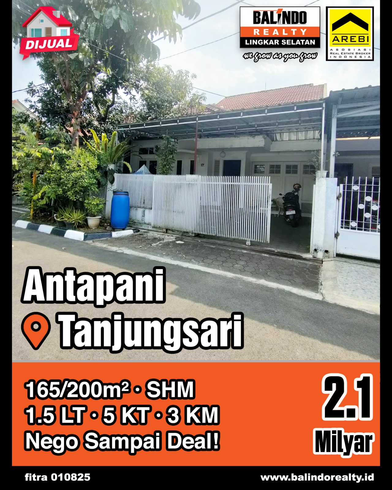 Dijual Rumah Bagus dan Nyaman di Antapani Tanjungsari