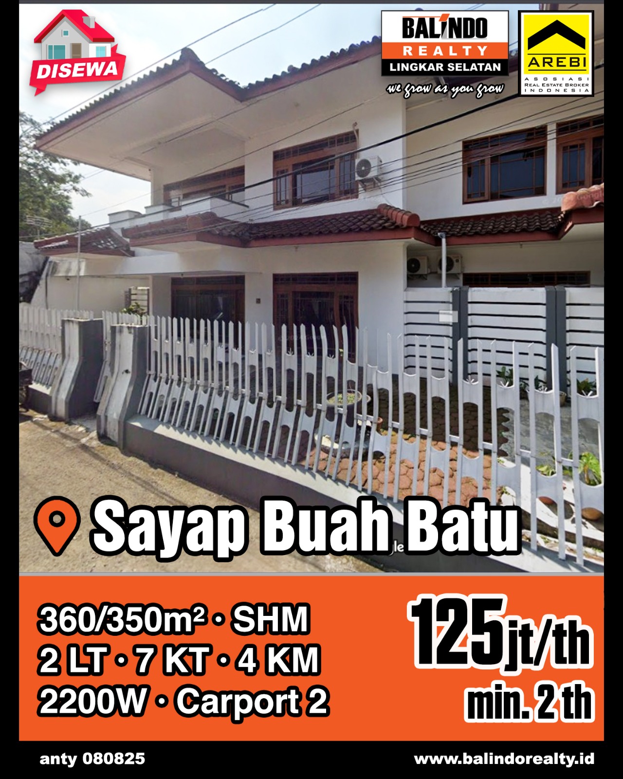 Disewakan Rumah Strategis Tengah Kota di Sayap Buah Batu