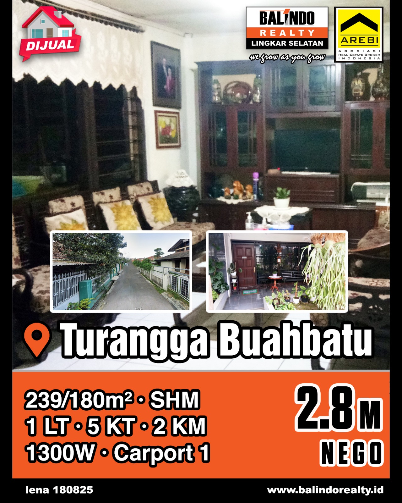 Dijual Rumah Nyaman 1 Lantai di Turangga Buahbatu