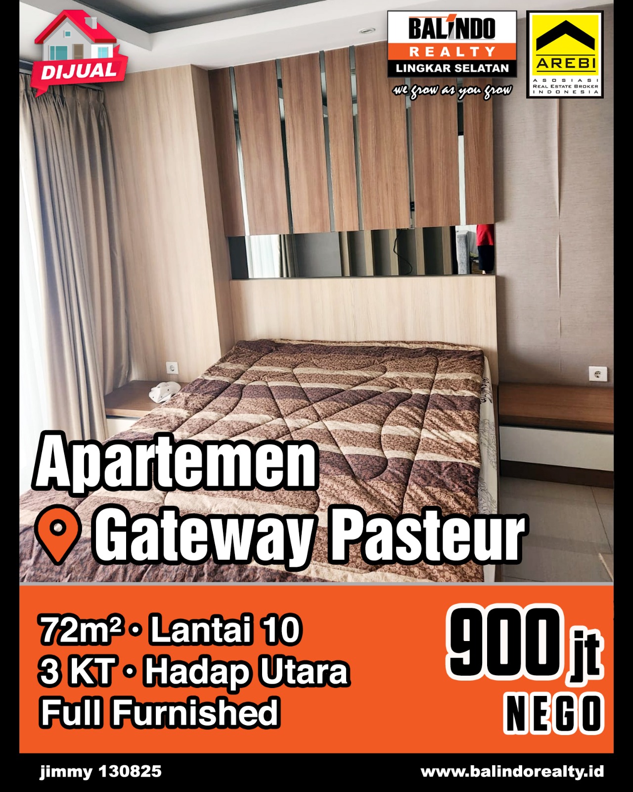 Dijual Apartemen Full Furnished di Apartemen Gateaway Pasteur