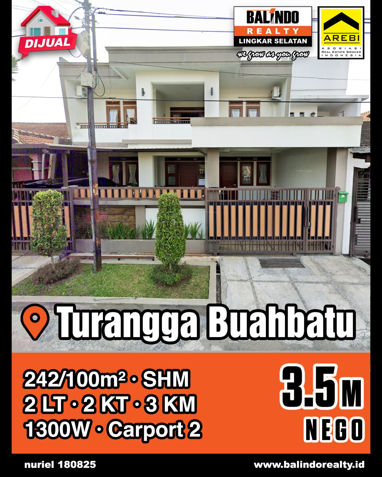 Dijual Rumah Nyaman dan Asri di Turangga Buahbatu