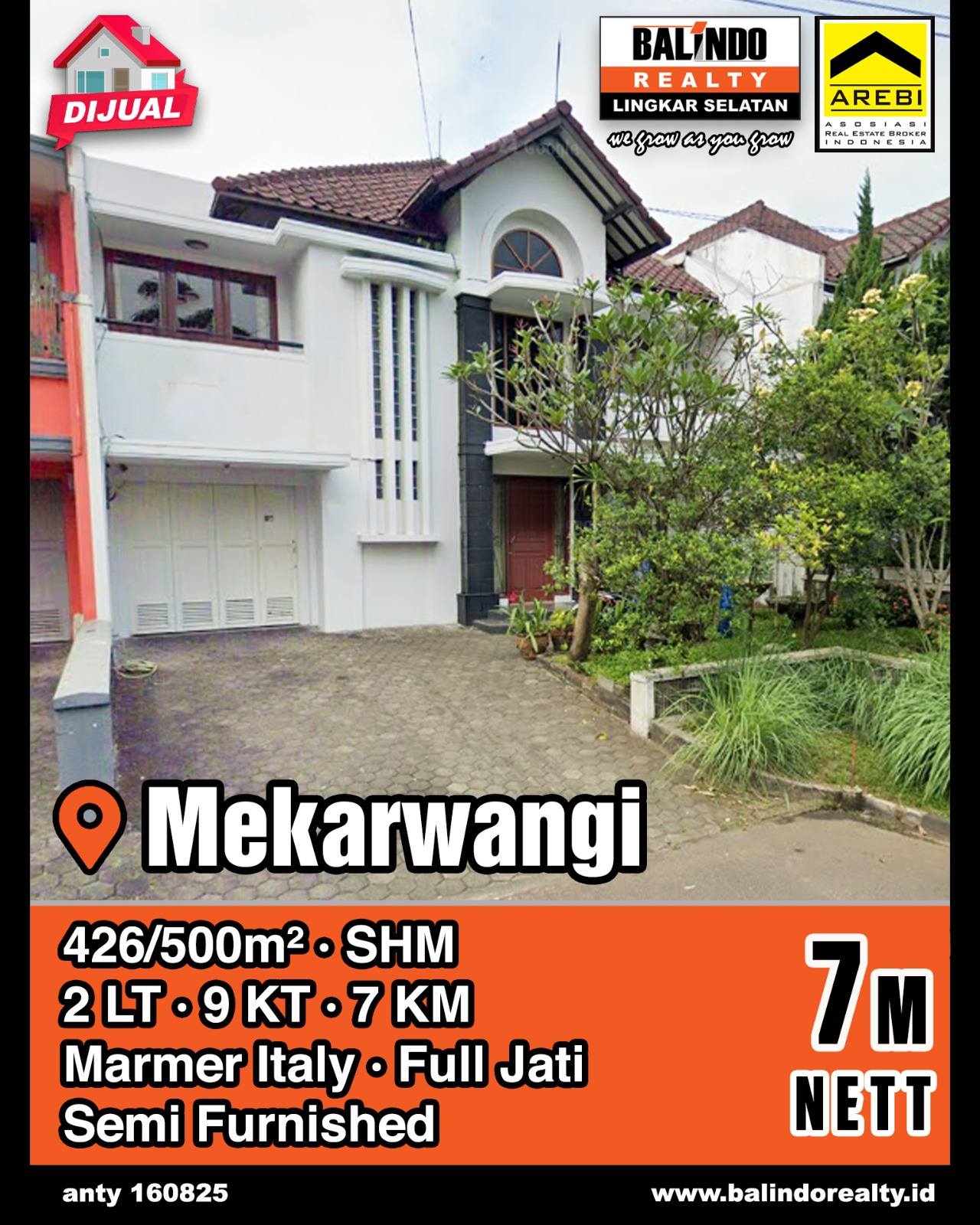 Dijual Rumah 2 Lantai Full Jati Semi Furnished di Mekarwangi
