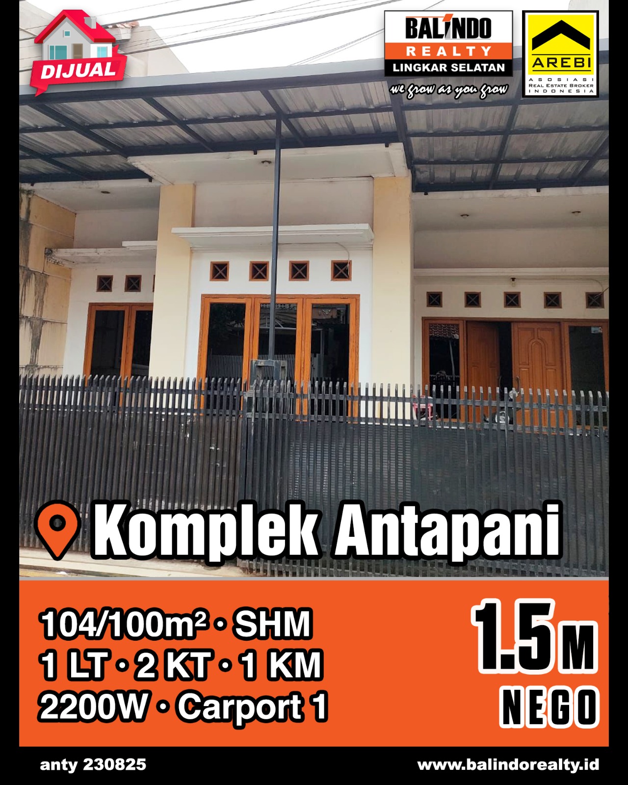 Dijual Rumah  Strategis Tengah Kota di Komplek Antapani