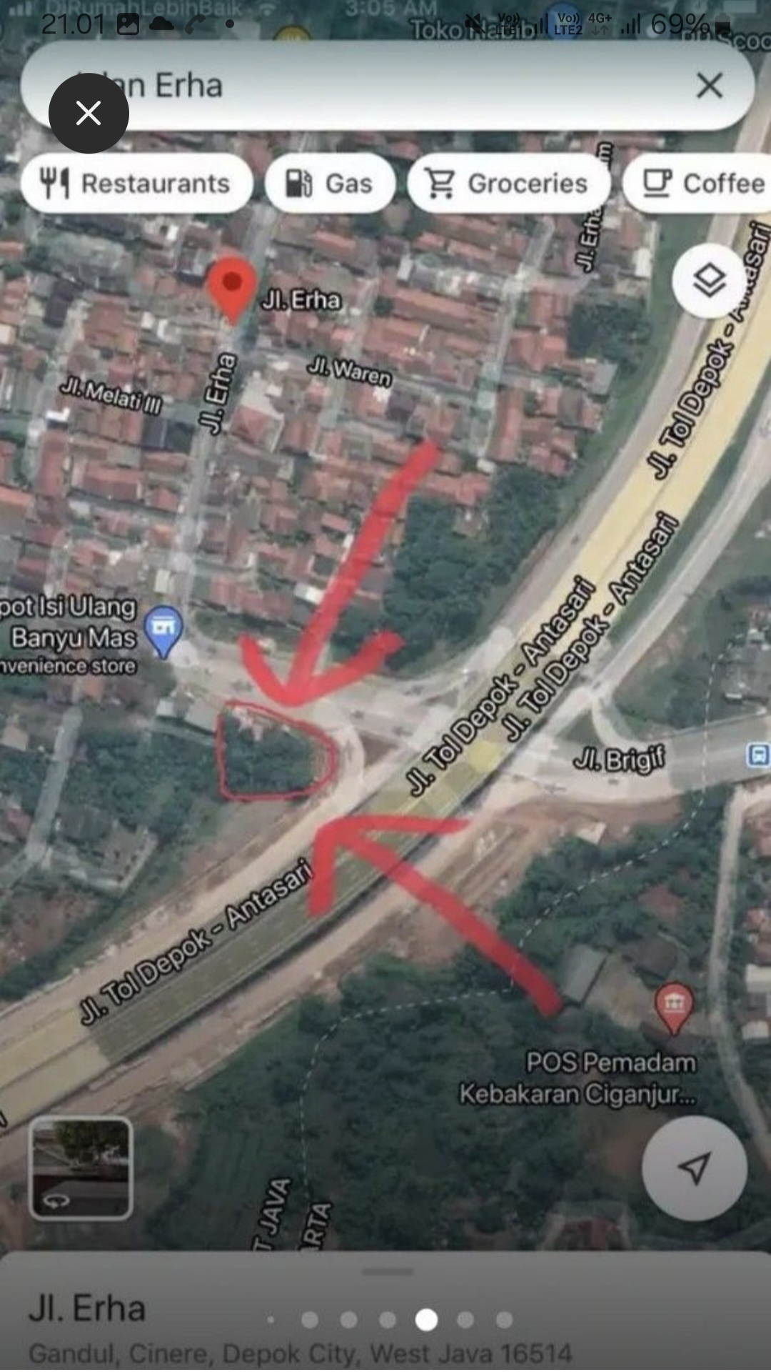 Tanah di brigif cinere gandul depok