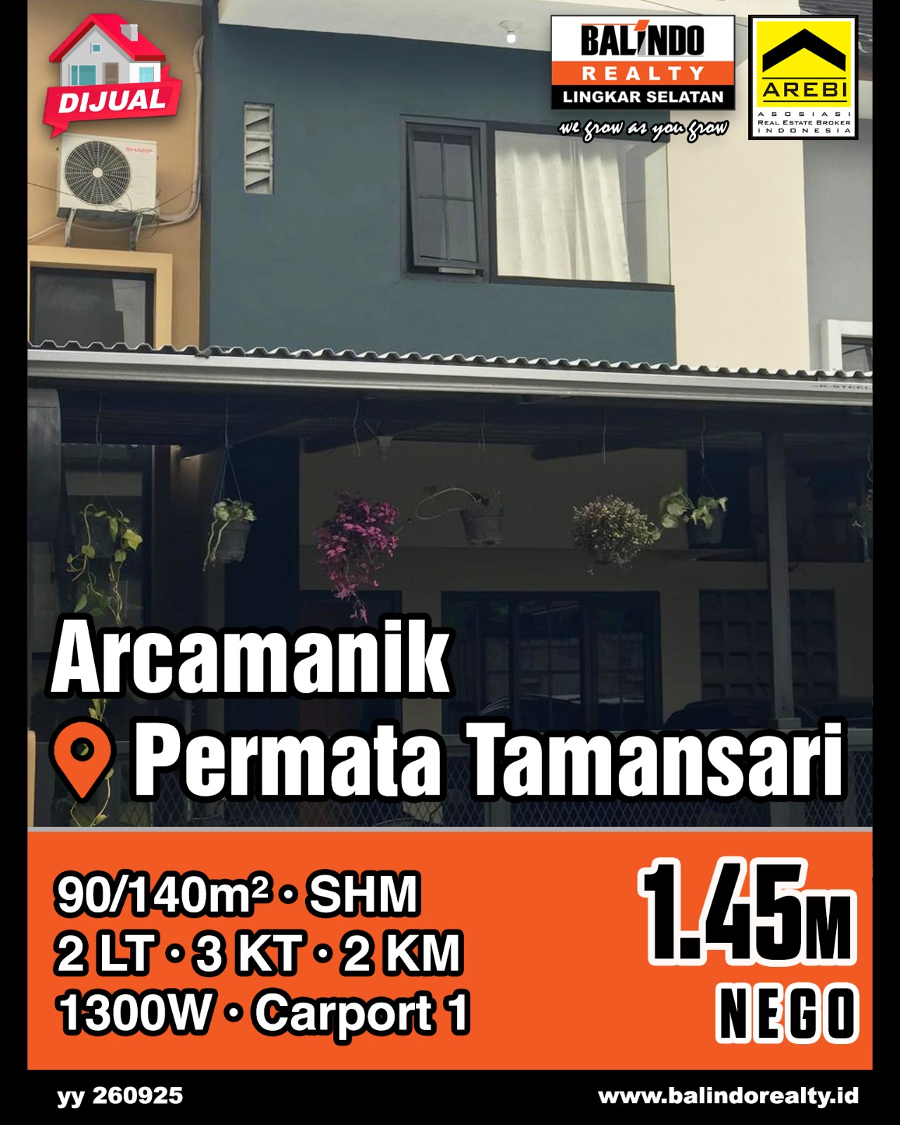 Dijual Rumah Bagus dan Nyaman di Permata Tamansari