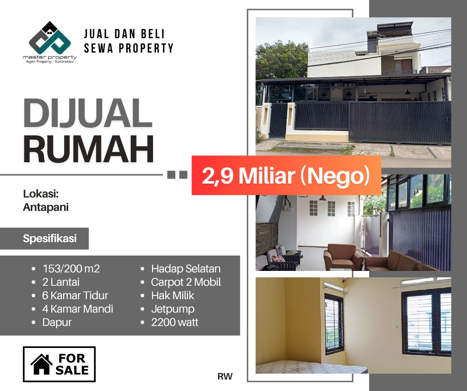 Rumah kokoh 2 lantai super strategis di Komplek Antapani Bandung