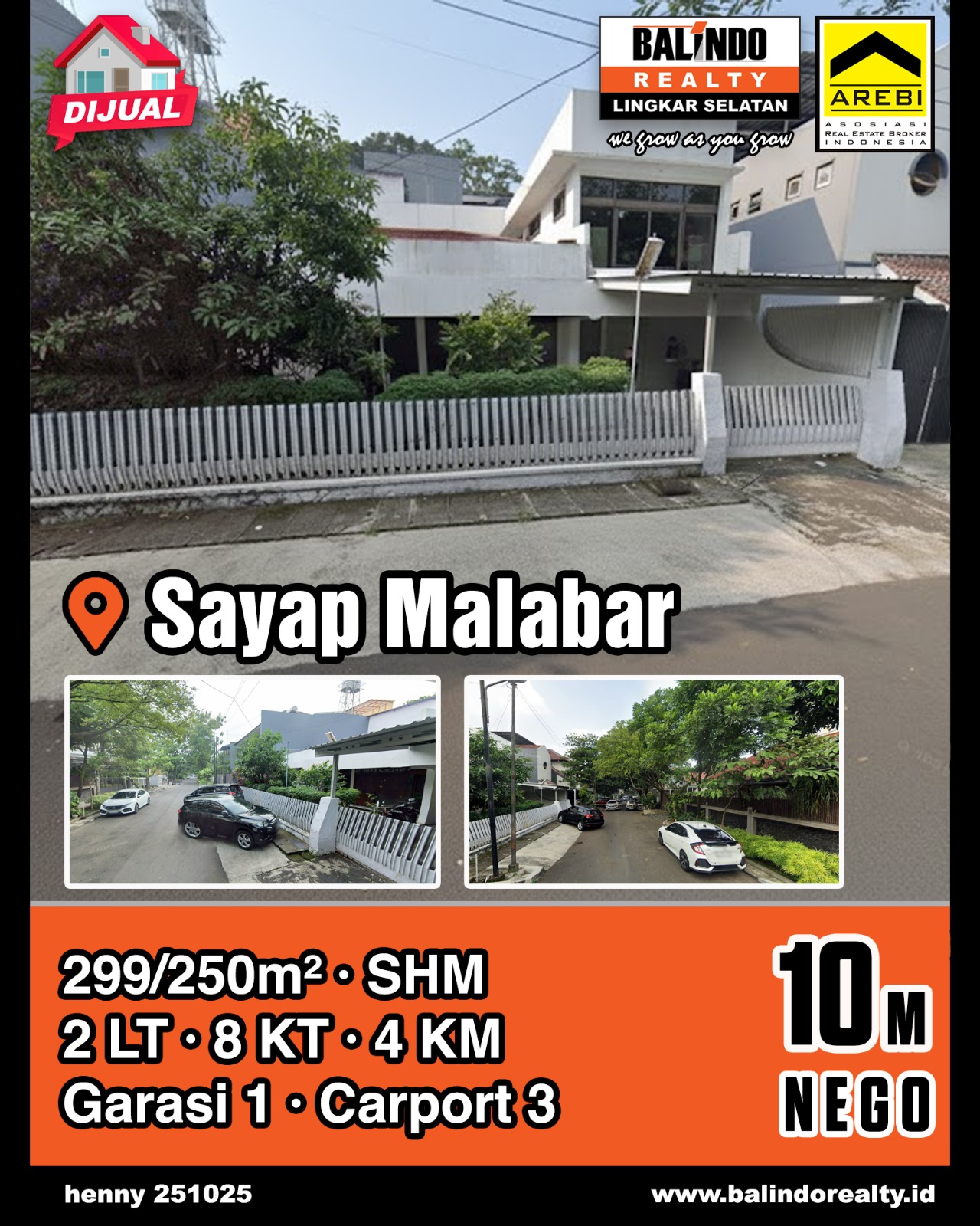 Dijual Rumah Lokasi Strategis dan Nyaman di Sayap Malabar