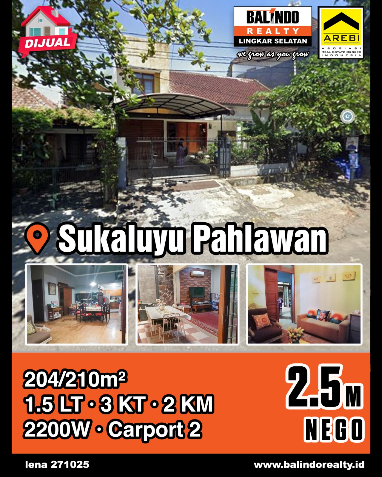 Dijual Rumah Nyaman di Sukaluyu Pahlawan