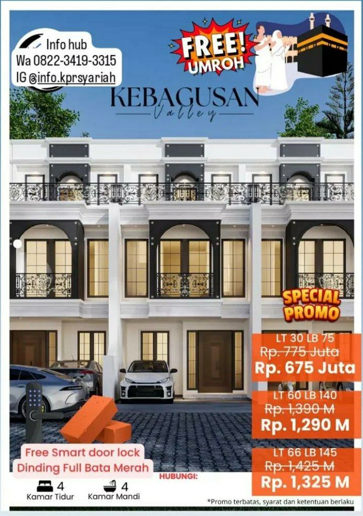 Rumah 2,5LT rooftop di Kebagusan Pasar Minggu Jakarta Selatan