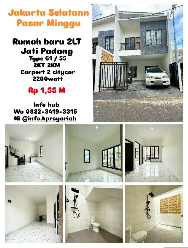 Rumah baru 2lantai di Pasar Minggu Jakarta Selata